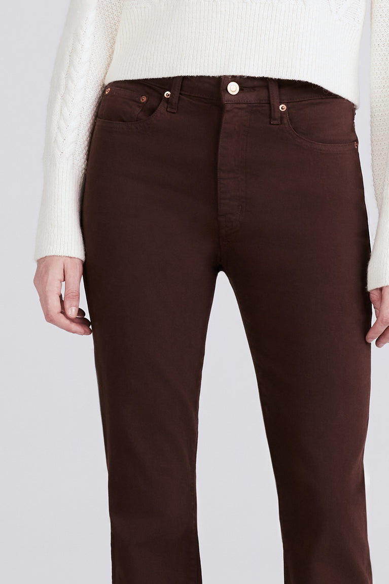 Derek Lam 10 Crosby - Harlow High Rise Flare in Chocolate
