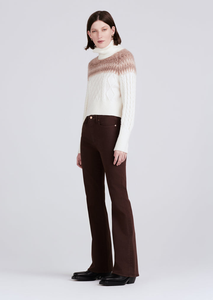 Derek Lam 10 Crosby - Harlow High Rise Flare in Chocolate
