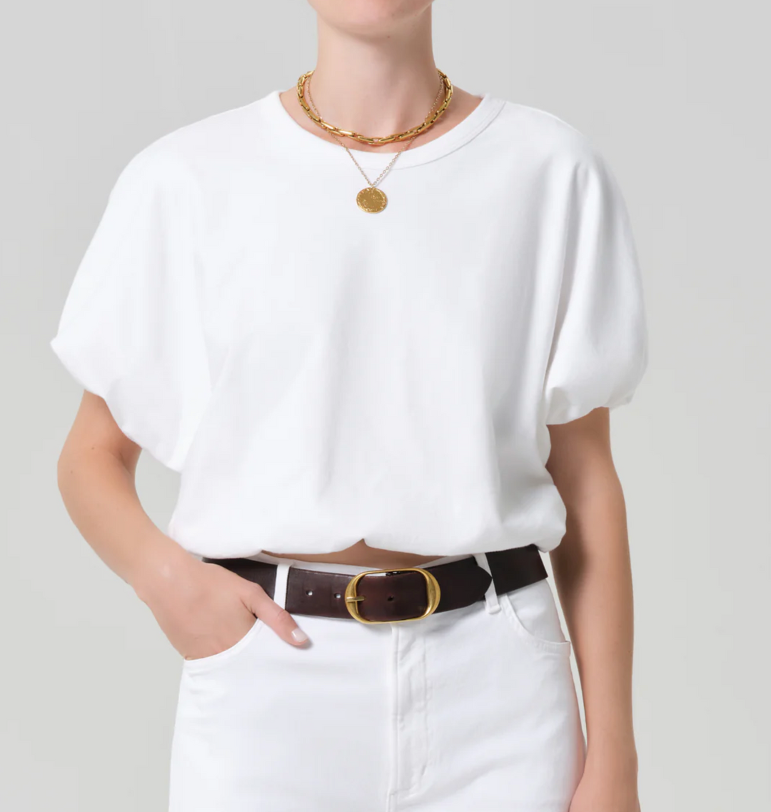 CITIZENS OF HUMANITY - Gia Bubble Tee in Soft White T-Shirts