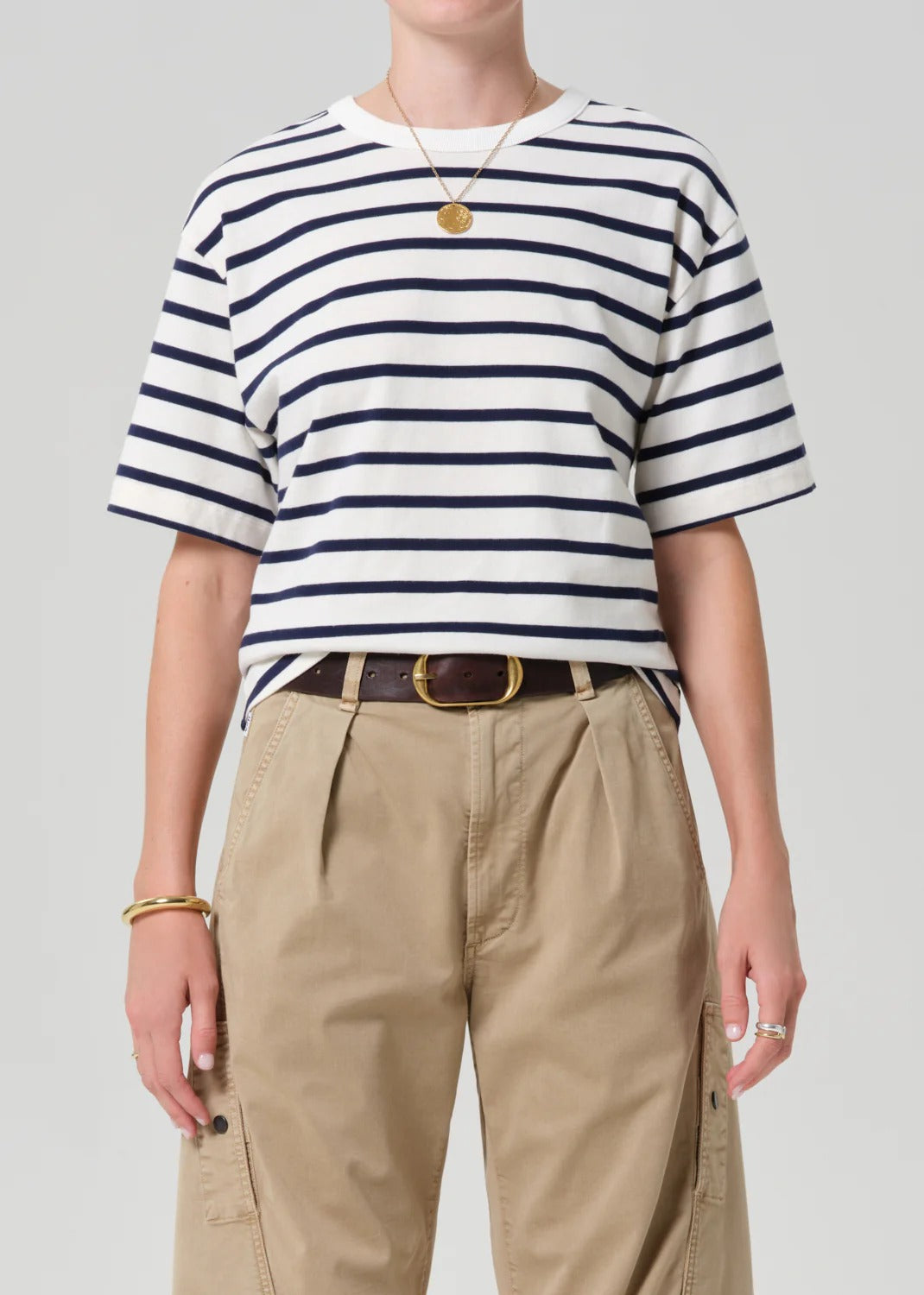 CITIZENS OF HUMANITY - Goldie Tee in Marine Stripe T-Shirts