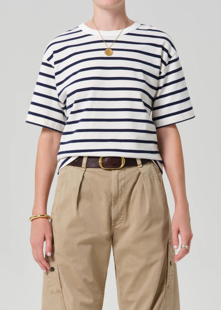CITIZENS OF HUMANITY - Goldie Tee in Marine Stripe T-Shirts