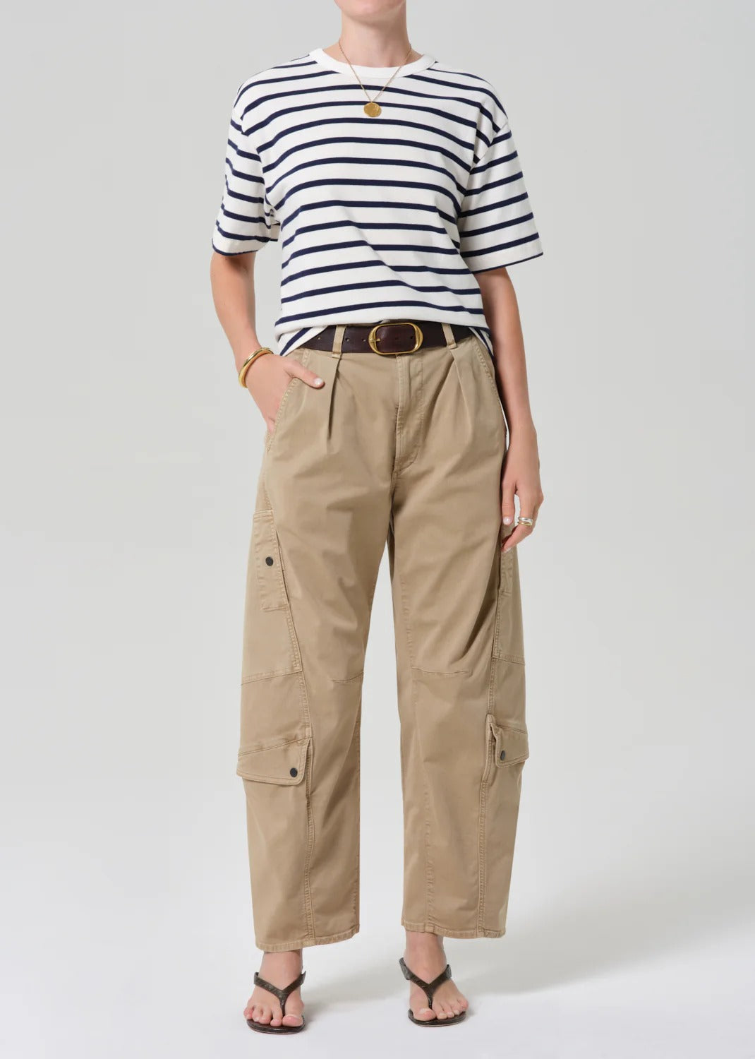 CITIZENS OF HUMANITY - Goldie Tee in Marine Stripe T-Shirts