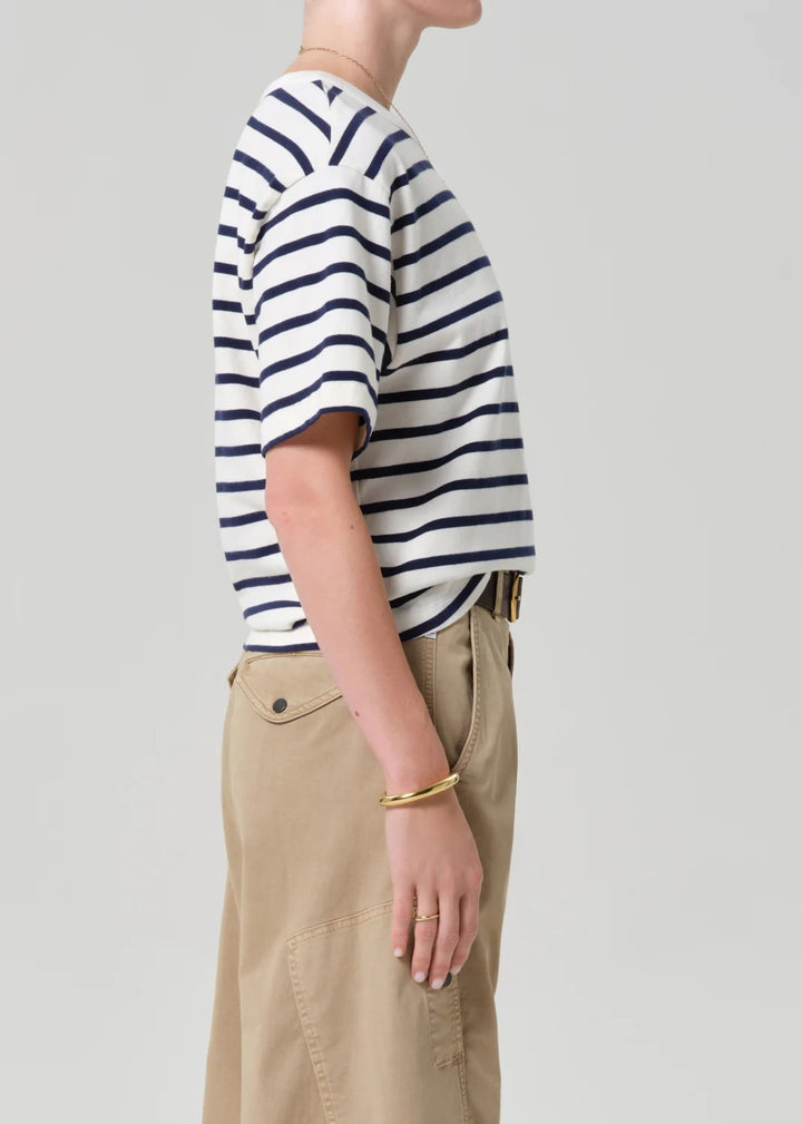 CITIZENS OF HUMANITY - Goldie Tee in Marine Stripe T-Shirts