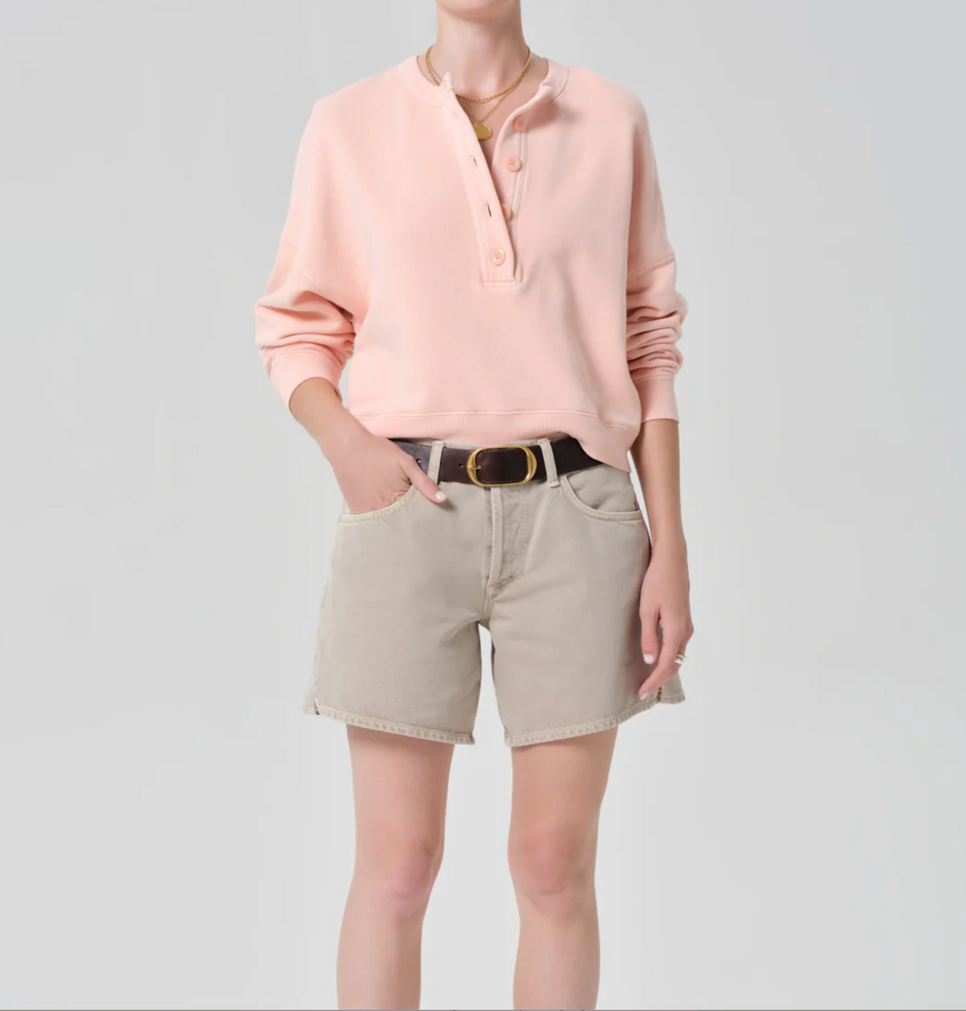 CITIZENS OF HUMANITY - Rhomboid Henley in Melon Creme Shirt