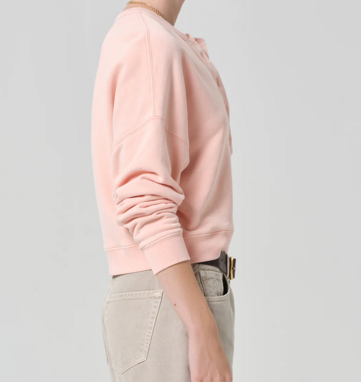 CITIZENS OF HUMANITY - Rhomboid Henley in Melon Creme Shirt