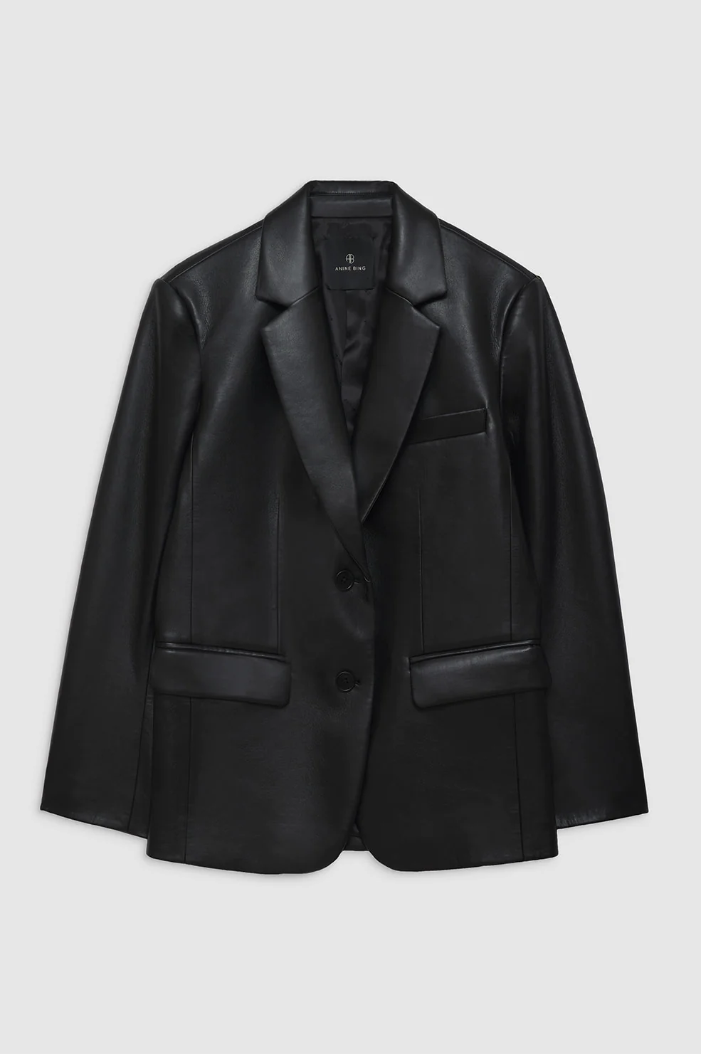 Anine Bing - Classic Blazer in Black Recycled Leather