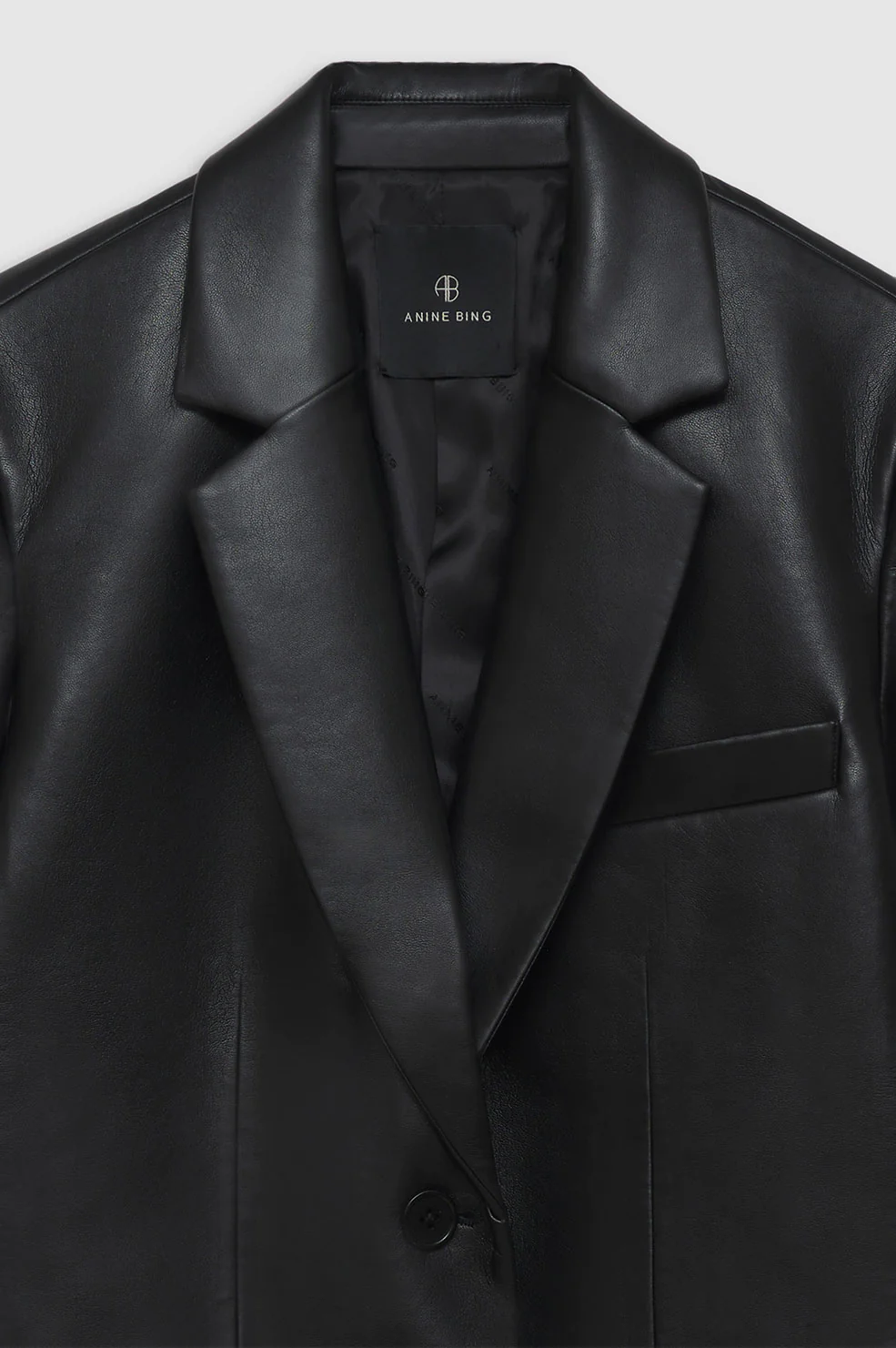 Anine Bing - Classic Blazer in Black Recycled Leather