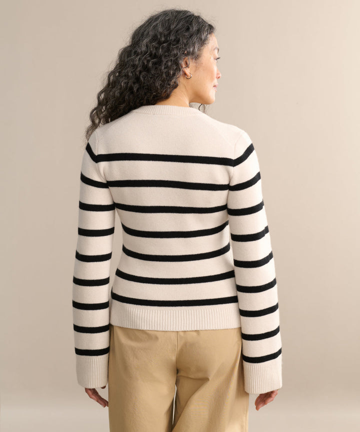 Jenni Kayne - Cooper Cardigan in Ivory Black Stripe