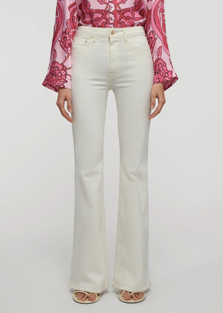 DEREK LAM 10 CROSBY - Crosby High Rise Flare in Ivory Denim