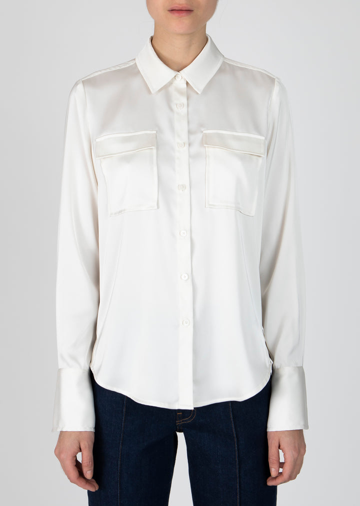 Derek Lam 10 Crosby - Lorena Button Down Blouse in Ivory