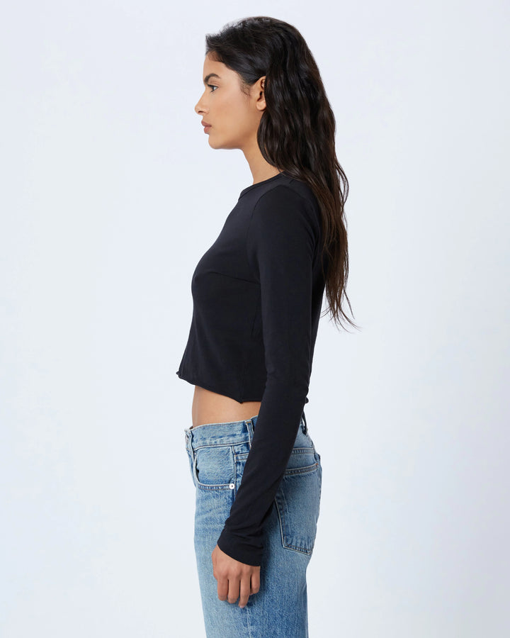 SLVRLAKE - Long Sleeve Baby Tee in Raven