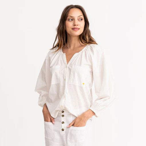 Kerri Rosenthal - Elise Blouse in White
