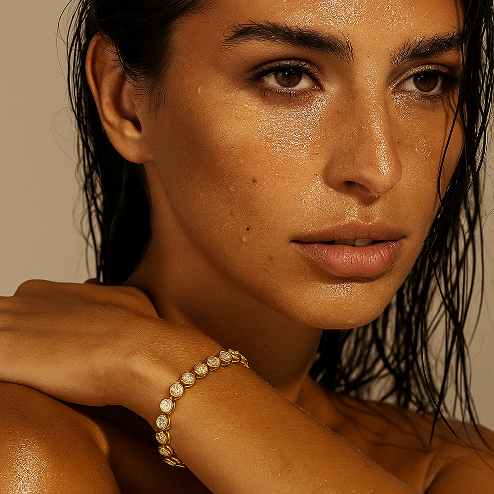 ELLIE VAIL - Caella Bezel Tennis Bracelet in Gold Jewelry