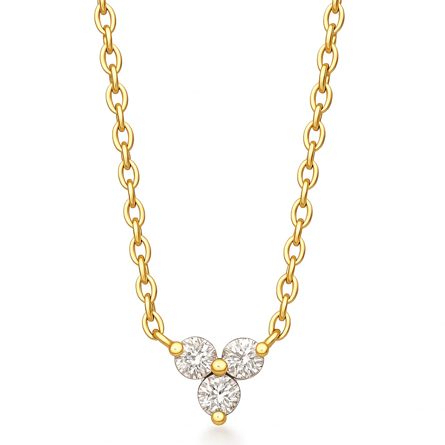 ELLIE VAIL - Donna Triple Stone Necklace in Gold Jewelry