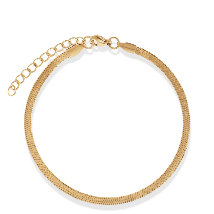 ELLIE VAIL - Nic Herringbone Chain Bracelet in Gold Jewelry