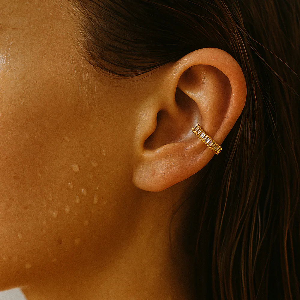 ELLIE VAIL - Priscilla Baguette Ear Cuff in Gold Jewelry