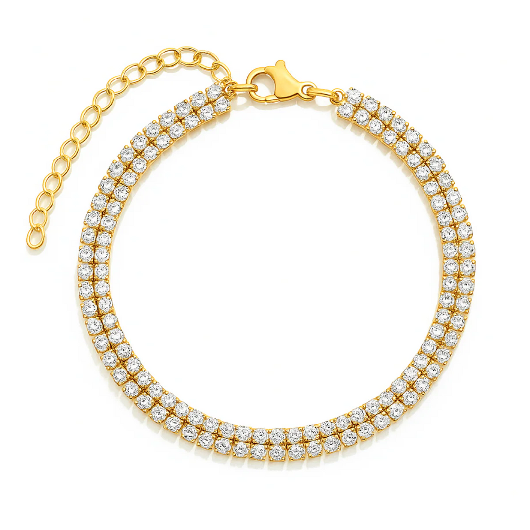 ELLIE VAIL - Rosie Double Tennis Chain Bracelet in Gold Jewelry