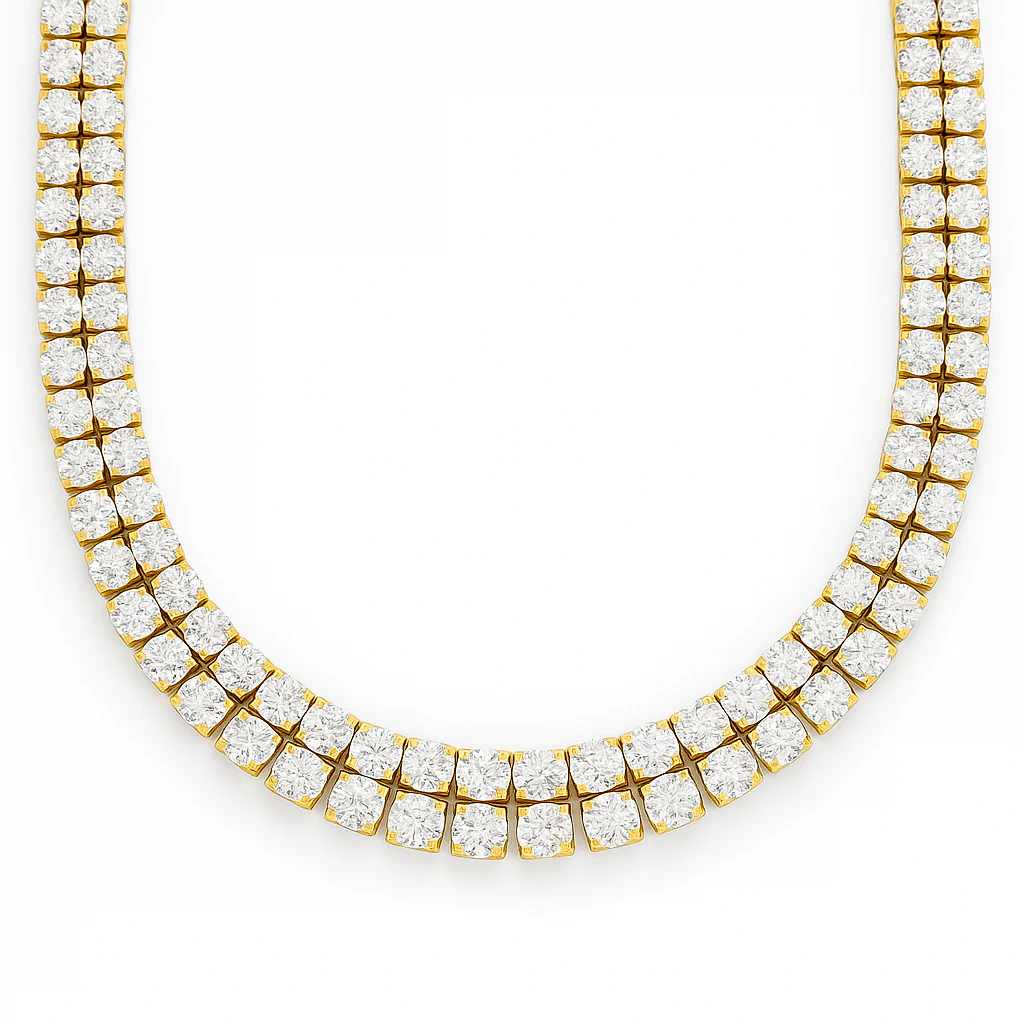 ELLIE VAIL - Rosie Double Tennis Choker Necklace in Gold Jewelry