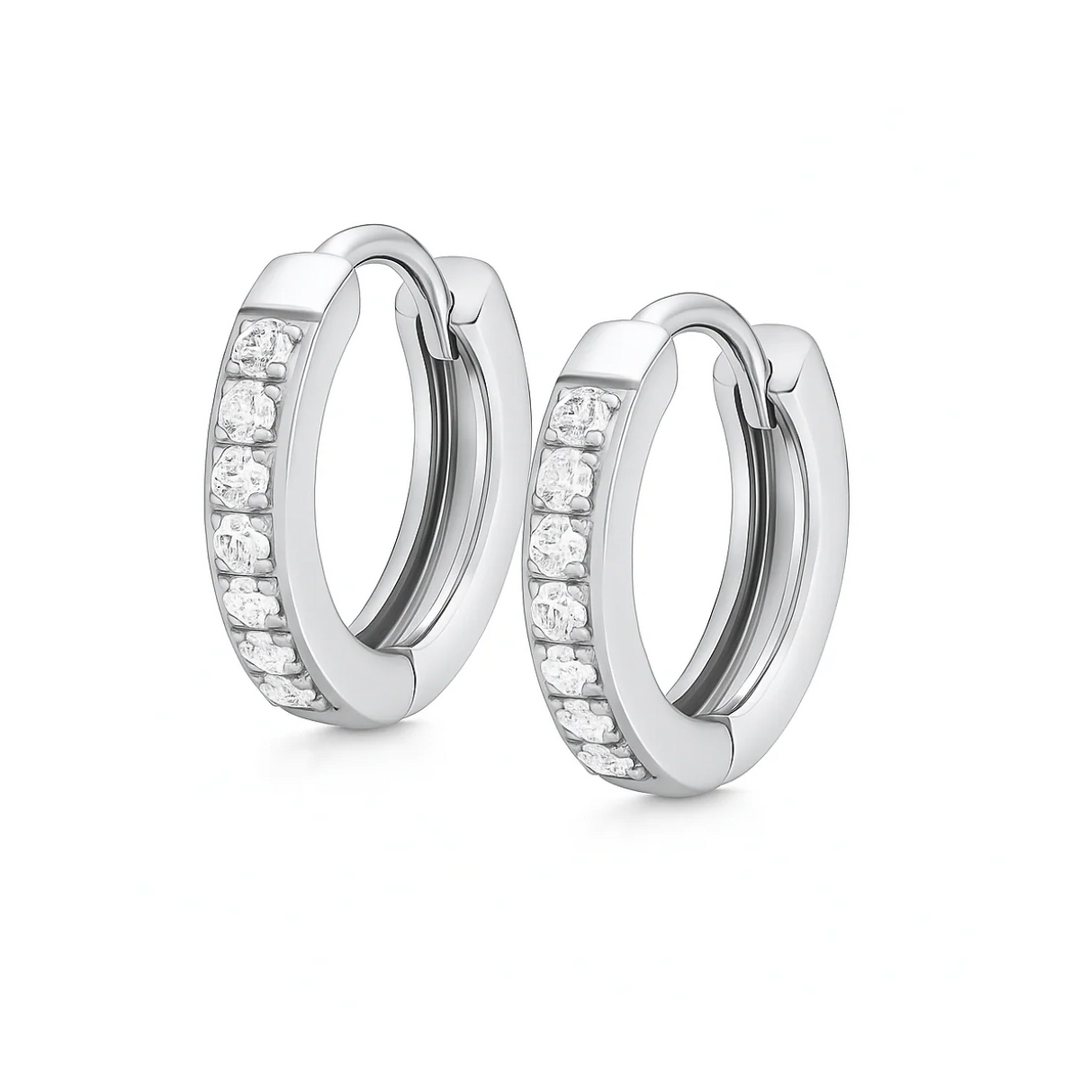 ELLIE VAIL - Tinsley Huggie Hoop Earring in Silver Jewelry