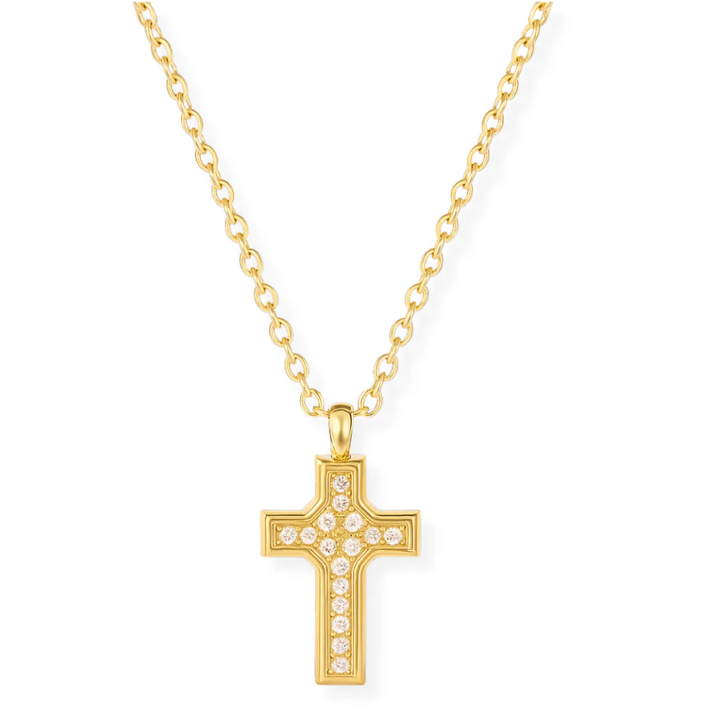 ELLIE VAIL - Wyatt Mini Cross Pendant Necklace in Gold Jewelry
