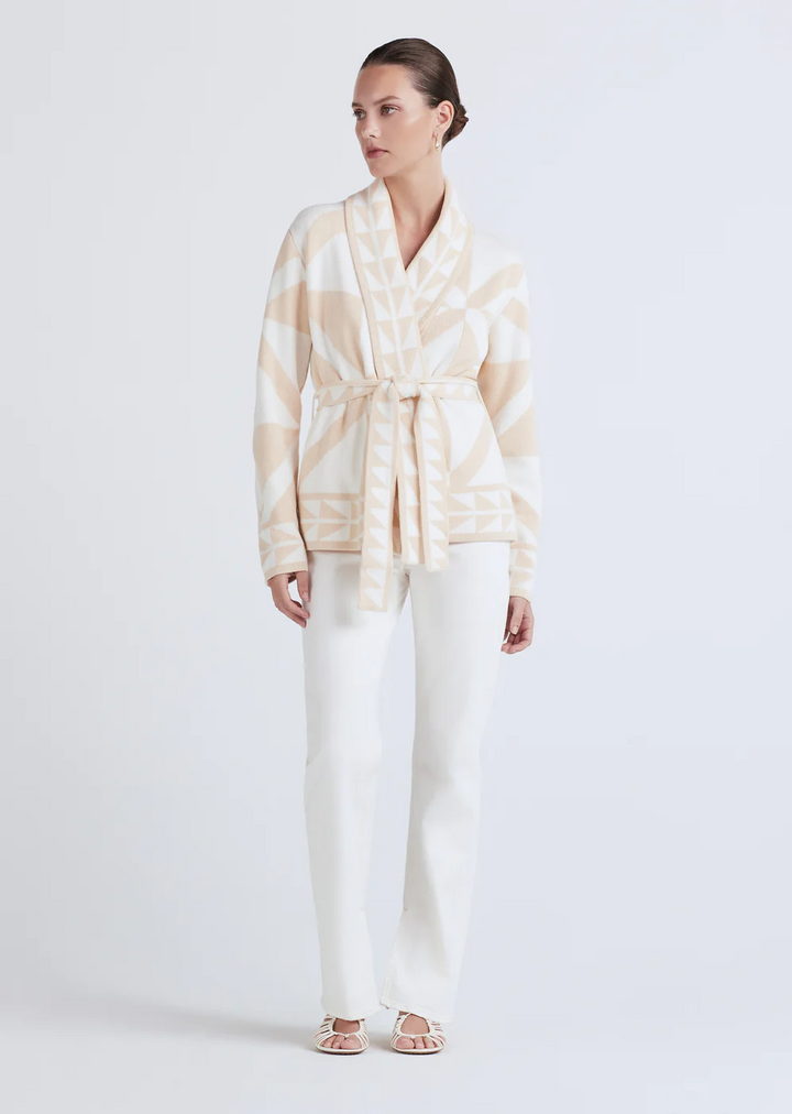 Derek Lam 10 Crosby - Elowen Shawl Collar Cardigan in Ecru/Ivory