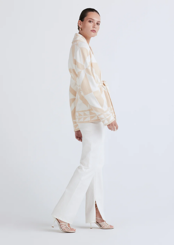 Derek Lam 10 Crosby - Elowen Shawl Collar Cardigan in Ecru/Ivory