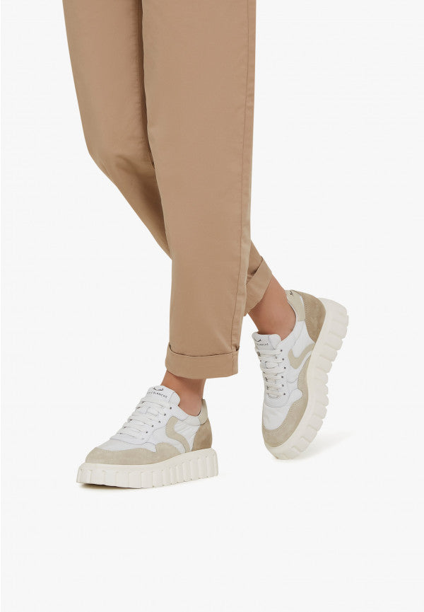 Voile Blanche - Grenelle Sneaker in Off White/Sand