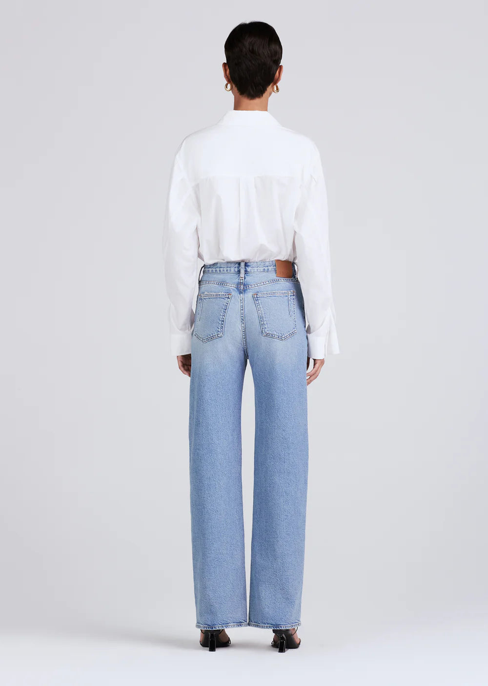 Derek Lam 10 Crosby - Faye High Rise Tailored Wide Leg Jeans in Sutton Vintage