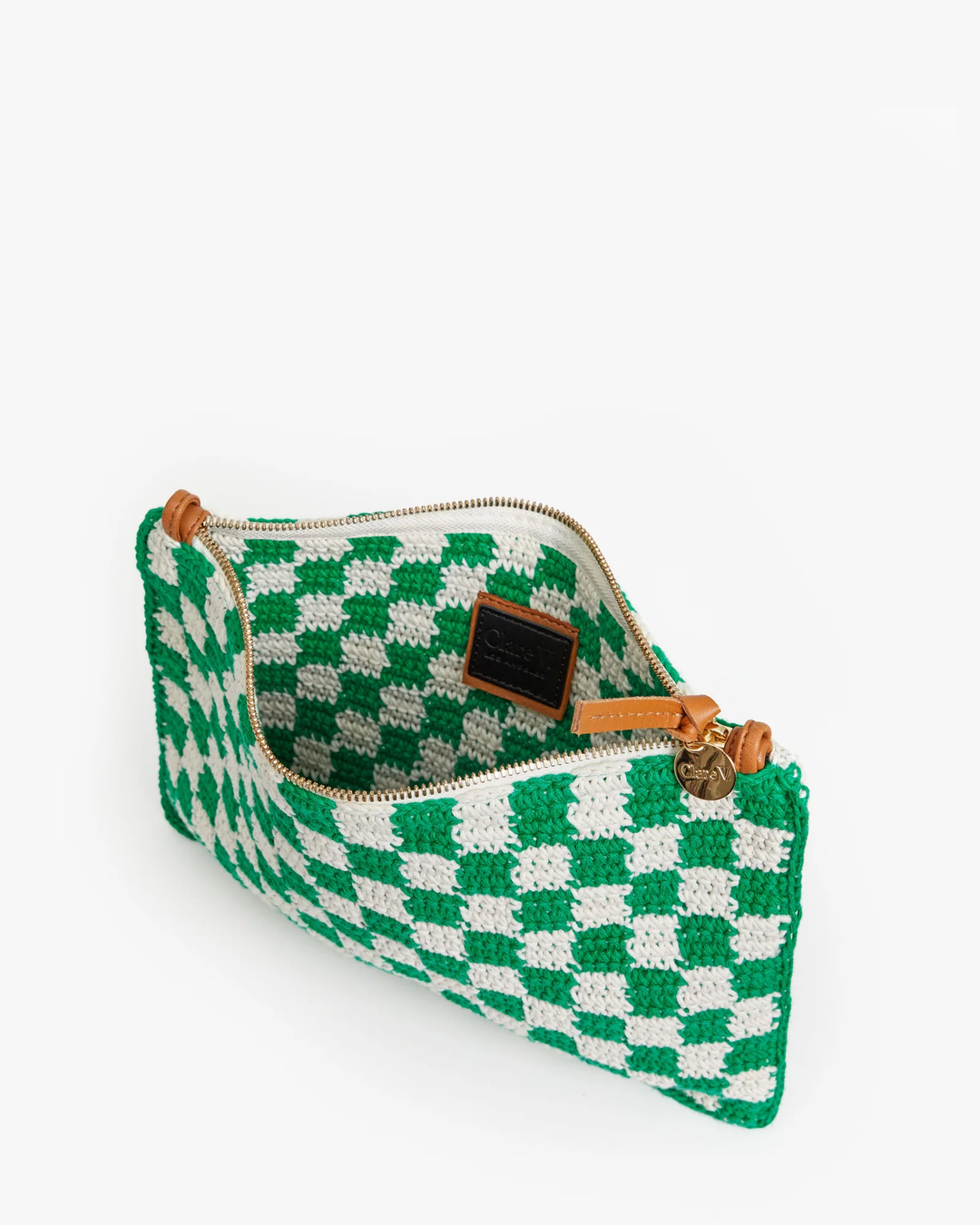 大人気新品  Clare V. Mini Cream & Green Sea in w/tabs Clutch Flat - バッグ