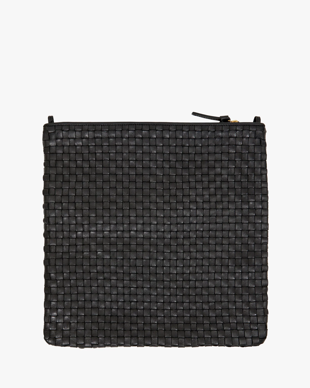 Clare V - Foldover Clutch w/ Tabs in Black Woven Checker