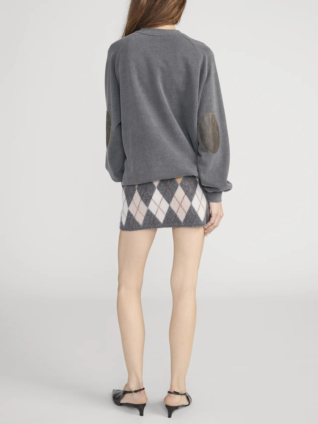 Frame Denim - The Brushed Argyle Skirt in Grey