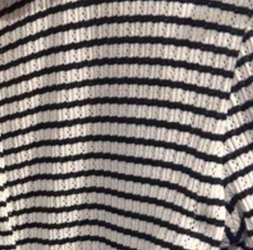 FRAME - The Pointelle Polo in Navy Stripes Tops