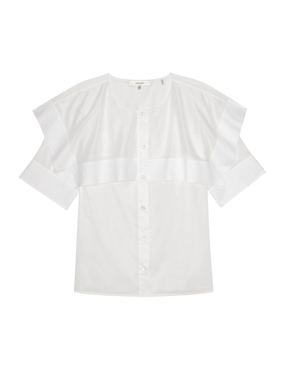 FRAME - The Sleek Cape Shirt in White