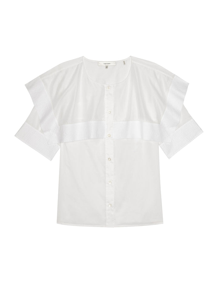 FRAME - The Sleek Cape Shirt in White
