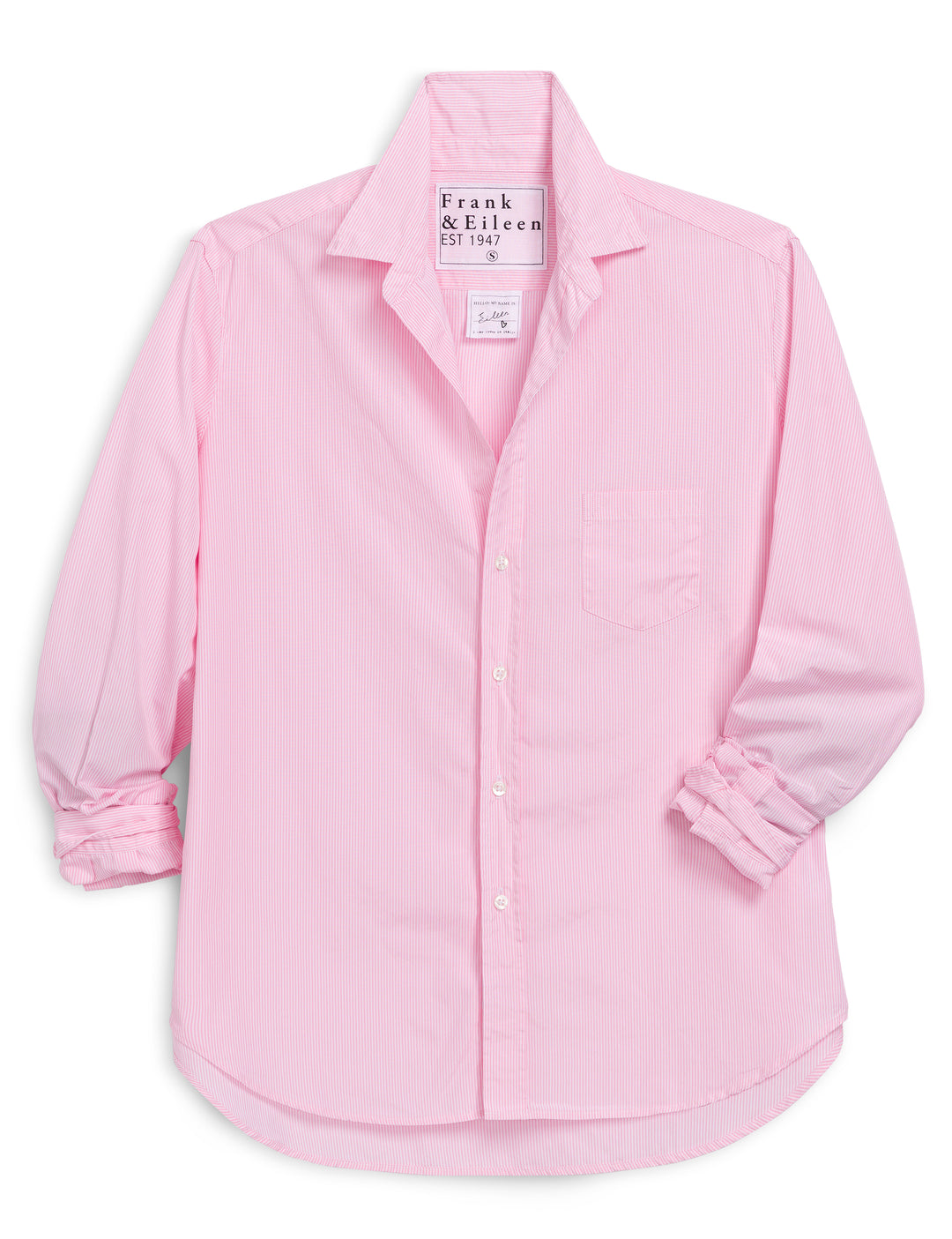 Frank & Eileen - Eileen Relaxed Button-Up Shirt in Pink Stripe Tops