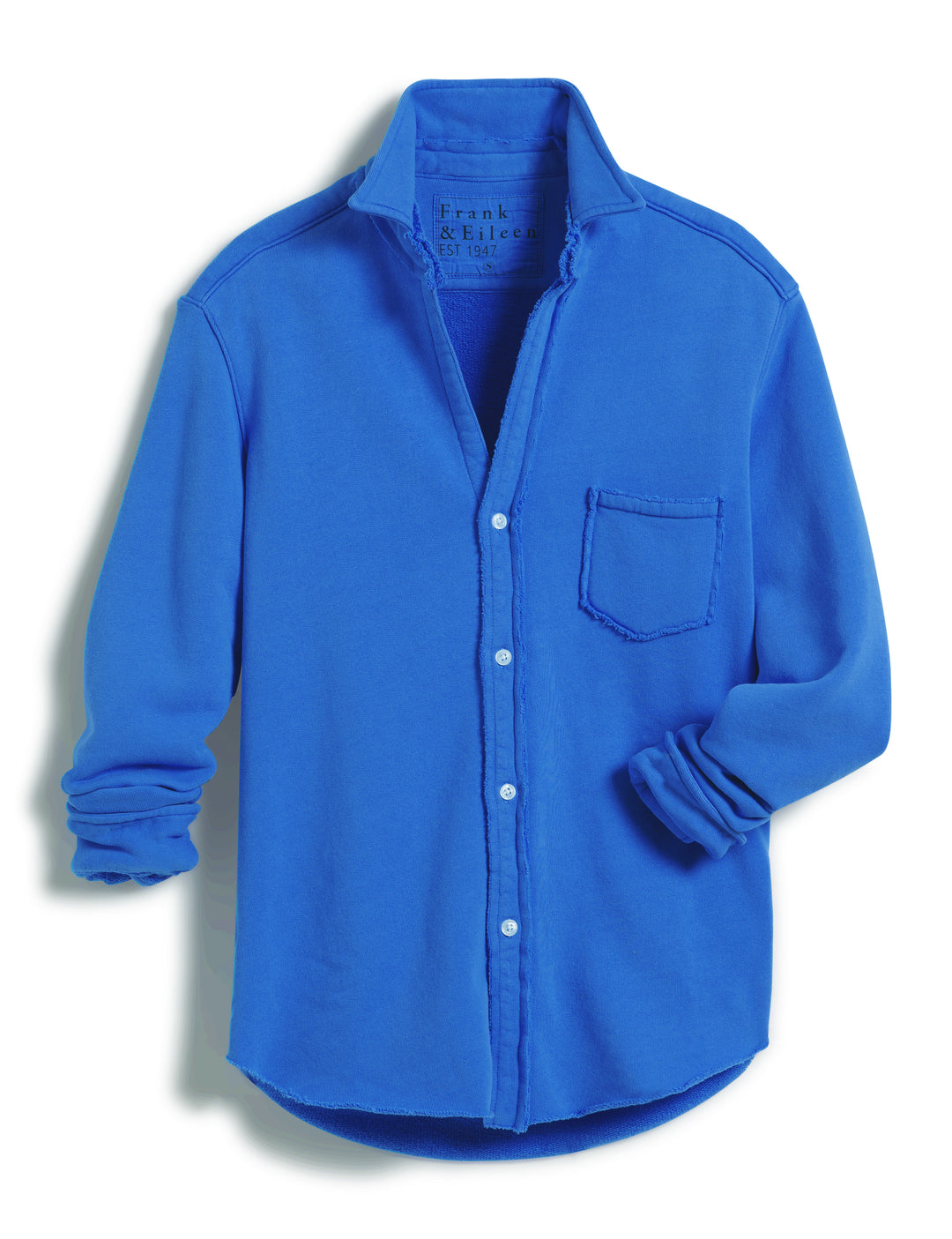 FRANK & EILEEN - Eileen Relaxed Button Up Triple Fleece in Lapis Button Up Shirt