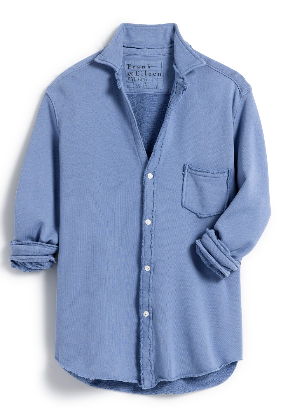 Frank & Eileen - Eileen Sweatshirt Button-Up Triple Fleece in Fog Clothing