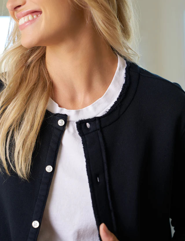 FRANK & EILEEN - Jackie Triple Fleece Cardigan in British Royal Navy Cardigans