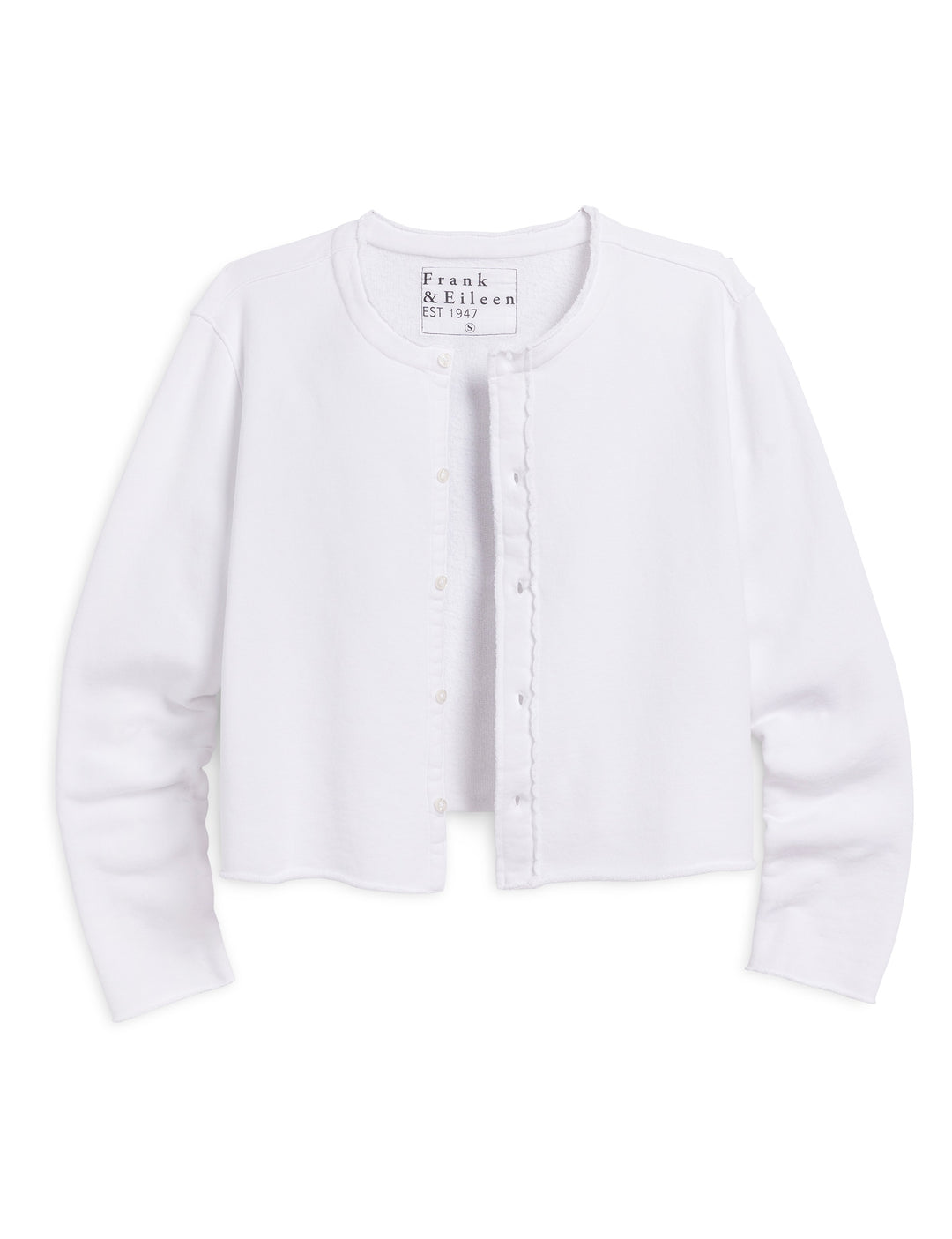 FRANK & EILEEN - Jackie Triple Fleece Cardigan in White Cardigans
