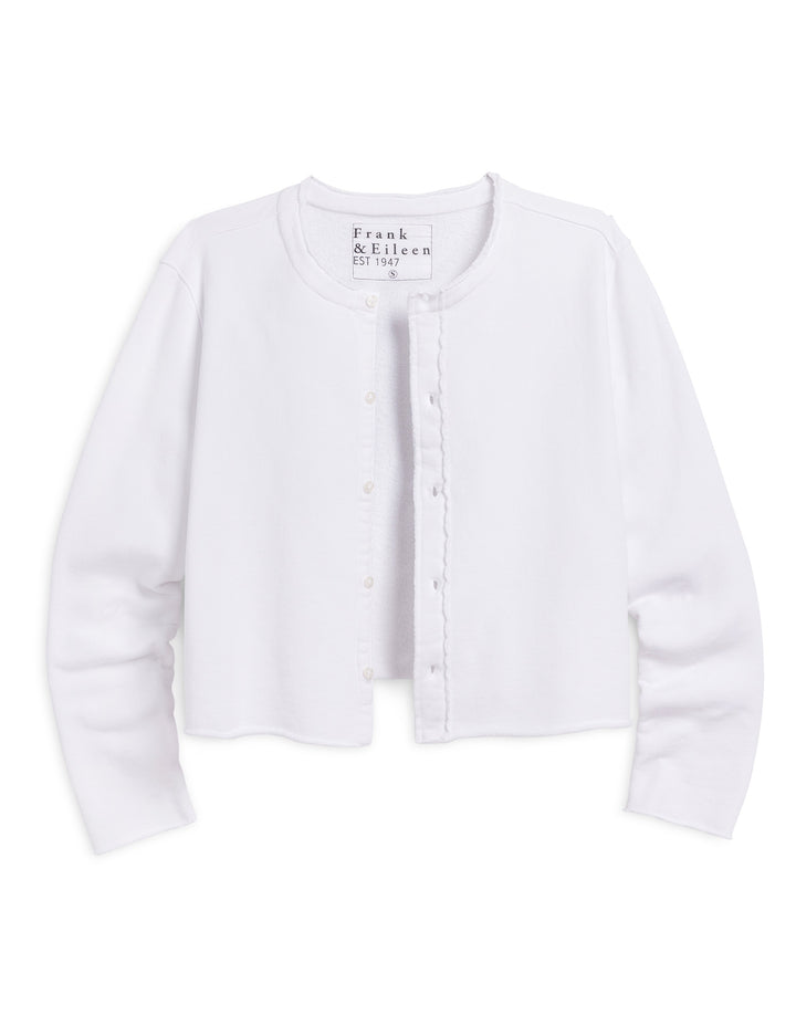 FRANK & EILEEN - Jackie Triple Fleece Cardigan in White Cardigans