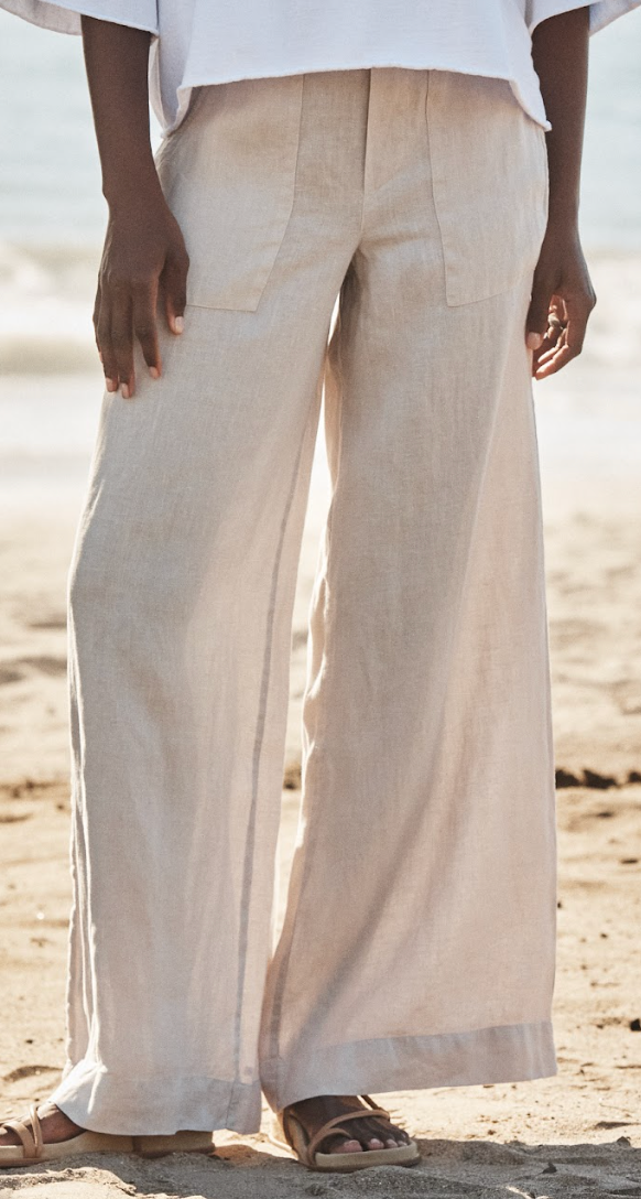 FRANK & EILEEN - Madeline Patch Pocket Pull on Pant in Sand Pants
