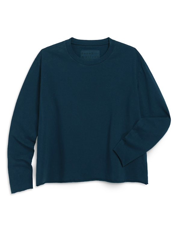 Frank & Eileen - Quinn Long Sleeve Crewneck Tee in Vintage Navy Tops