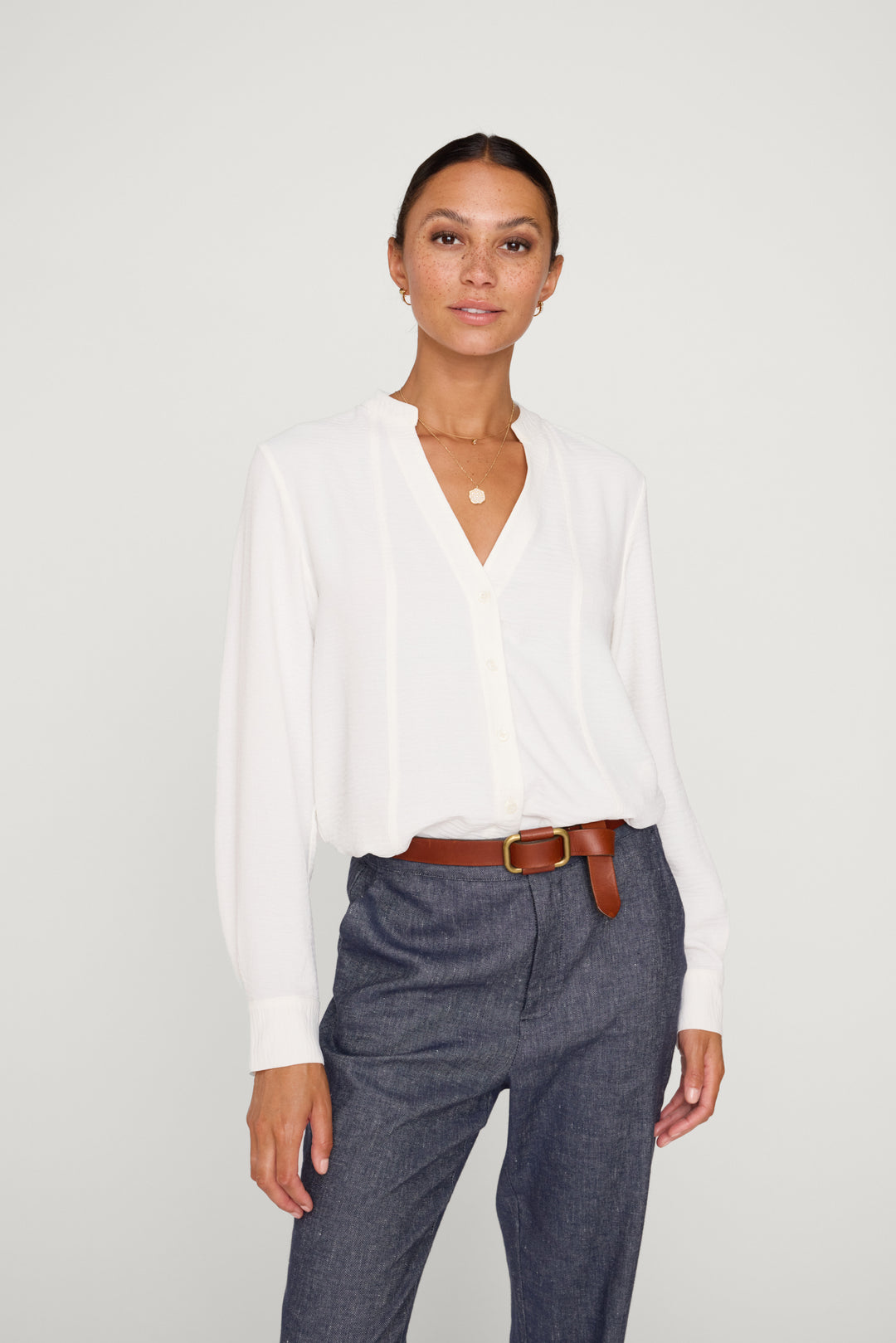 Brochu Walker - The Galey Blouse in Salt White