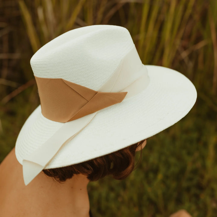Freya - Gardenia Hat in White Bone/Camel