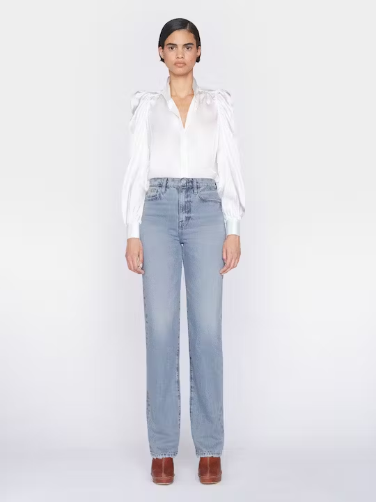 Frame - Gillian Long Sleeve Top in Off White