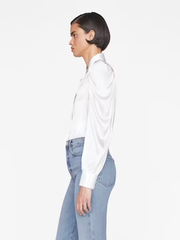 Frame - Gillian Long Sleeve Top in Off White