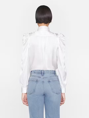 Frame - Gillian Long Sleeve Top in Off White