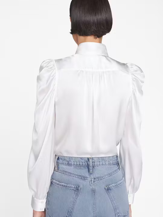 Frame - Gillian Long Sleeve Top in Off White