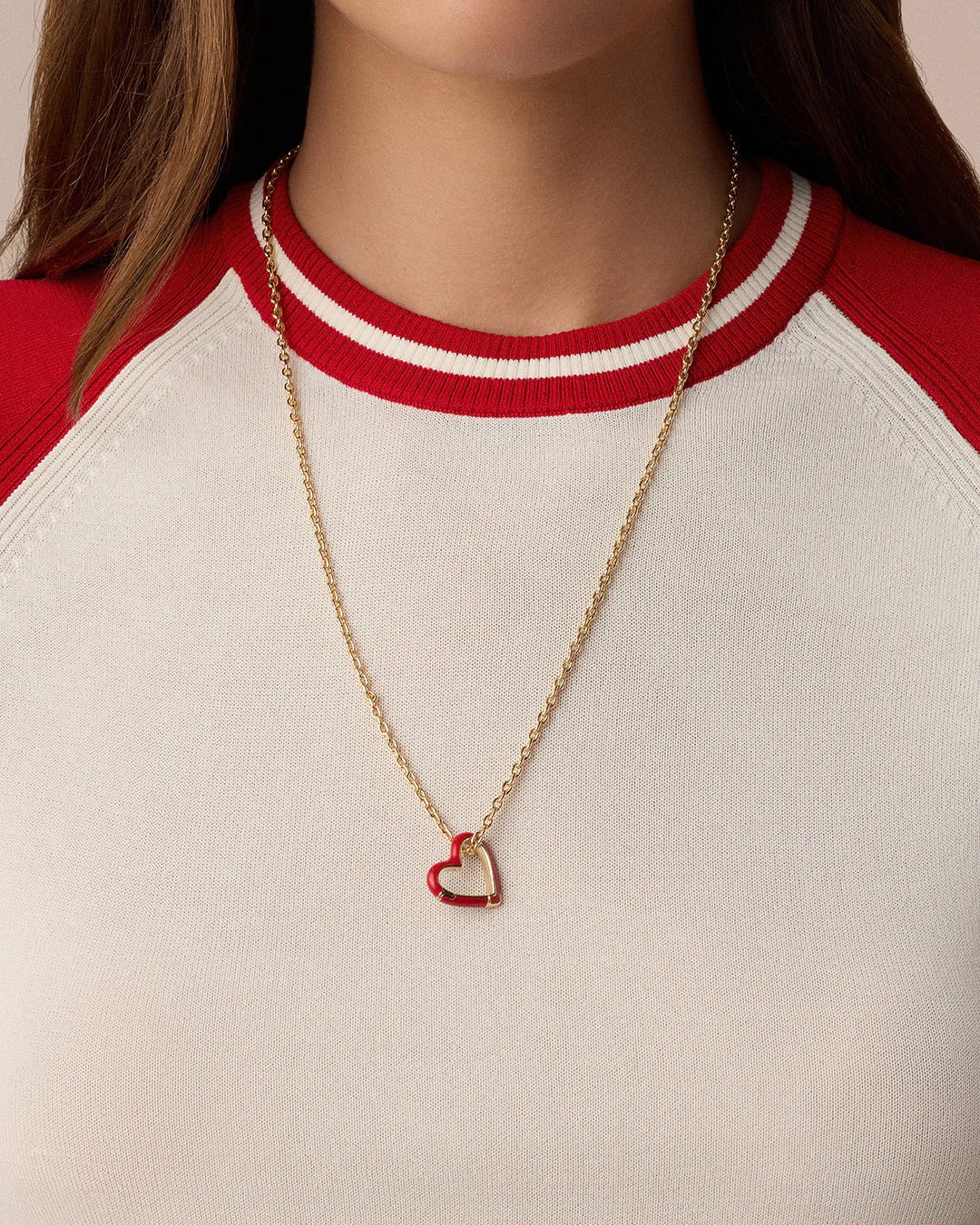 GORJANA - Heart Carabiner Charm in Red Necklaces