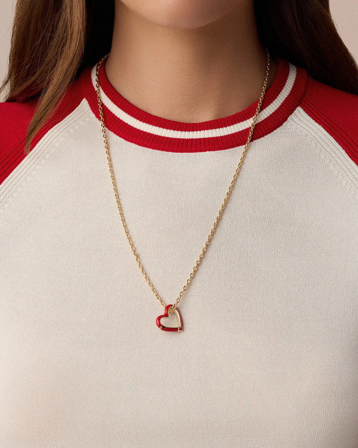 GORJANA - Heart Carabiner Charm in Red Necklaces